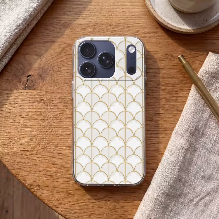 Mozaïek - Bogen - Goud Telefoonhoesje iPhone 17 Pro klein 878 -sfeer1