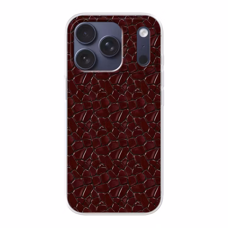 Mozaïek - Tegel - Bordeauxrood Telefoonhoesje iPhone 17 Pro klein 878 -3d