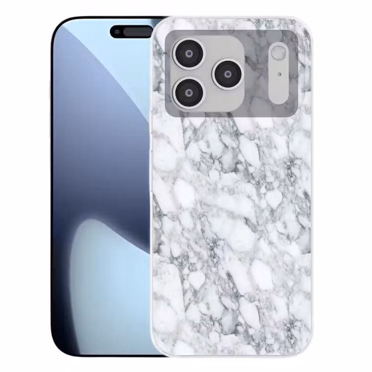 Mozaïek - Marmer - Wit - Onregelmatig Telefoonhoesje iPhone 17 Pro klein 878 -3d