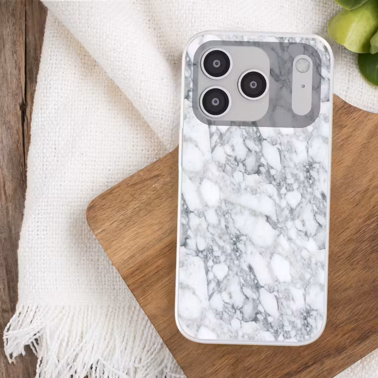 Mozaïek - Marmer - Wit - Onregelmatig Telefoonhoesje iPhone 17 Pro klein 878 -sfeer1