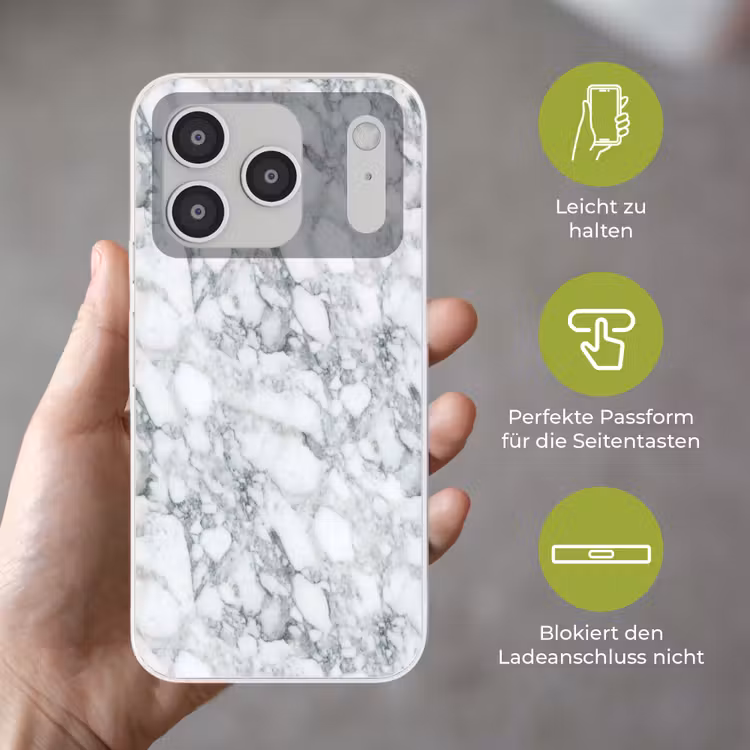 Mozaïek - Marmer - Wit - Onregelmatig Telefoonhoesje iPhone 17 Pro klein 878 -sfeer3_DE