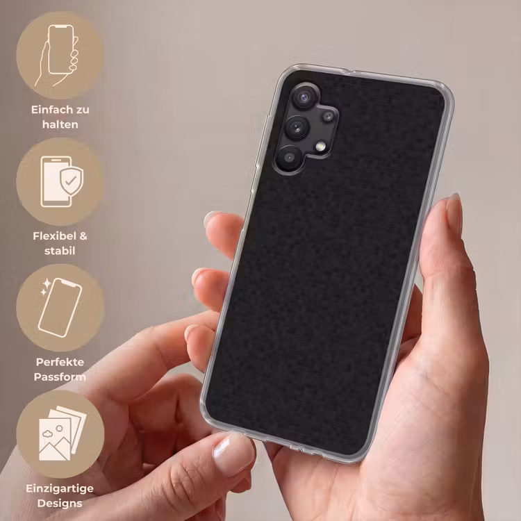Mozaïek - Patroon - Antraciet - Zwart Telefoonhoesje Samsung Galaxy A32 5G klein 346 -sfeer3_DE