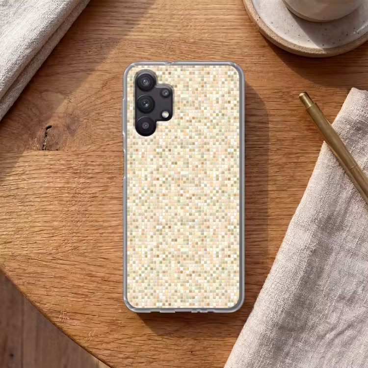 Mozaïek - Patroon - Beige Telefoonhoesje Samsung Galaxy A32 5G klein 346 -sfeer1