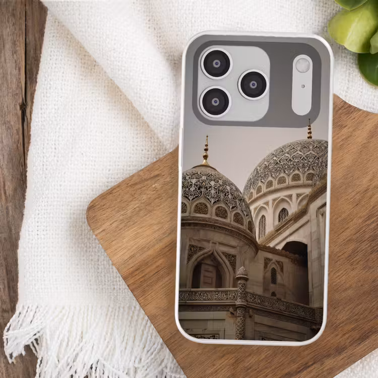 Mozaïekkoepels - Gouden spitsen - Islamitisch Telefoonhoesje iPhone 17 Pro klein -sfeer1
