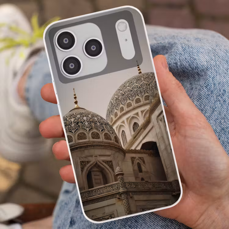 Mozaïekkoepels - Gouden spitsen - Islamitisch Telefoonhoesje iPhone 17 Pro klein -sfeer2