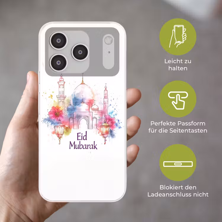 Moskee - Eid Mubarak - Suikerfeest - Kleurrijk - Ramadan - Islamitische Telefoonhoesje iPhone 17 Pro klein -sfeer3_DE