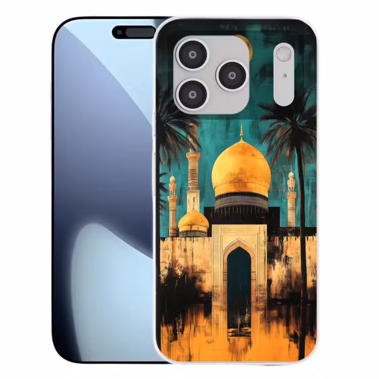Moskee - Goud - Arabisch - Islamitische Telefoonhoesje iPhone 17 Pro klein -3d