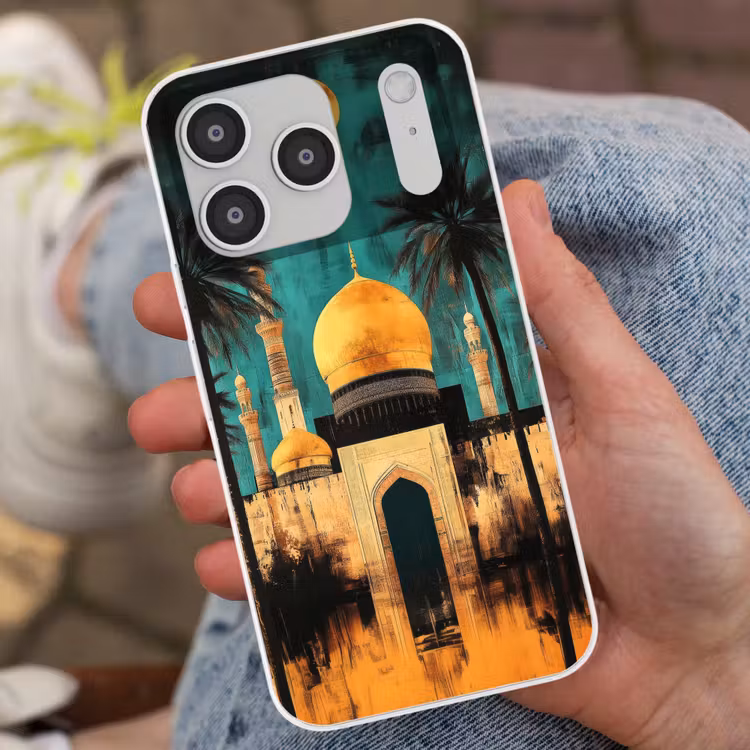Moskee - Goud - Arabisch - Islamitische Telefoonhoesje iPhone 17 Pro klein -sfeer2