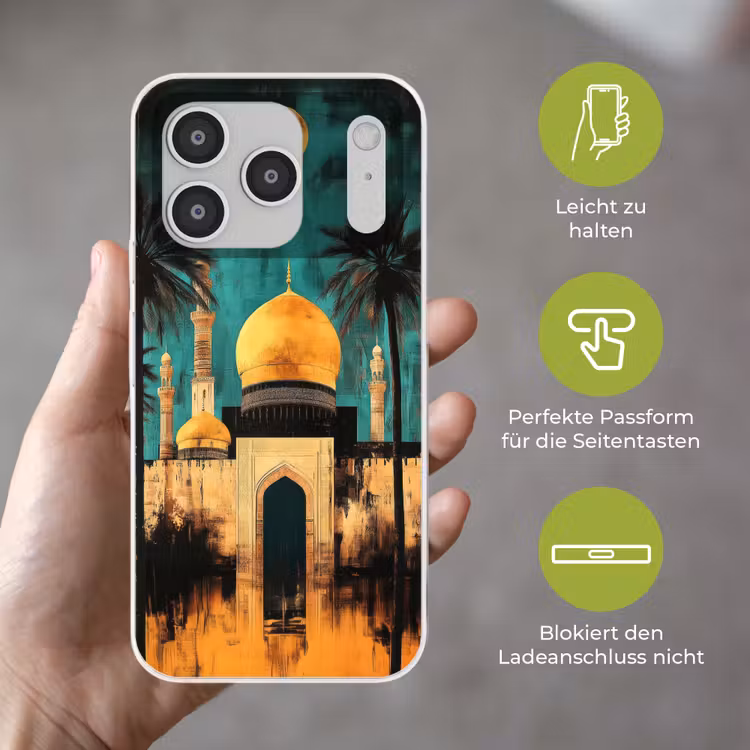 Moskee - Goud - Arabisch - Islamitische Telefoonhoesje iPhone 17 Pro klein -sfeer3_DE