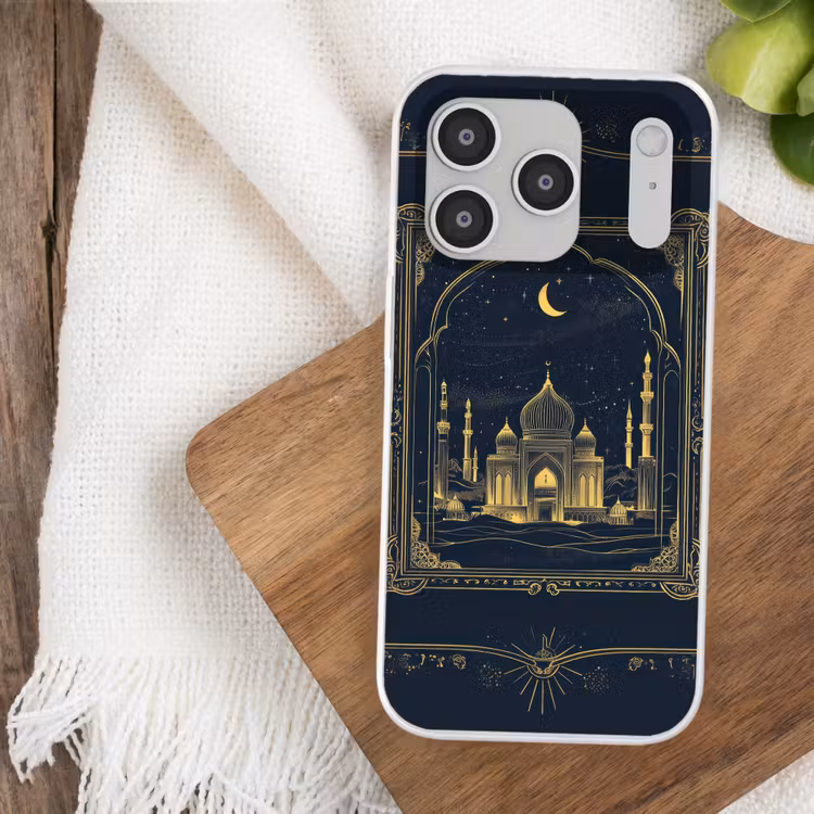 Moskee - Islam - Goud - Ramadan - Islamitische Telefoonhoesje iPhone 17 Pro klein -sfeer1