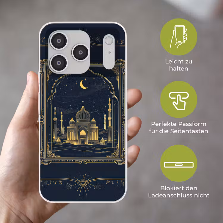 Moskee - Islam - Goud - Ramadan - Islamitische Telefoonhoesje iPhone 17 Pro klein -sfeer3_DE
