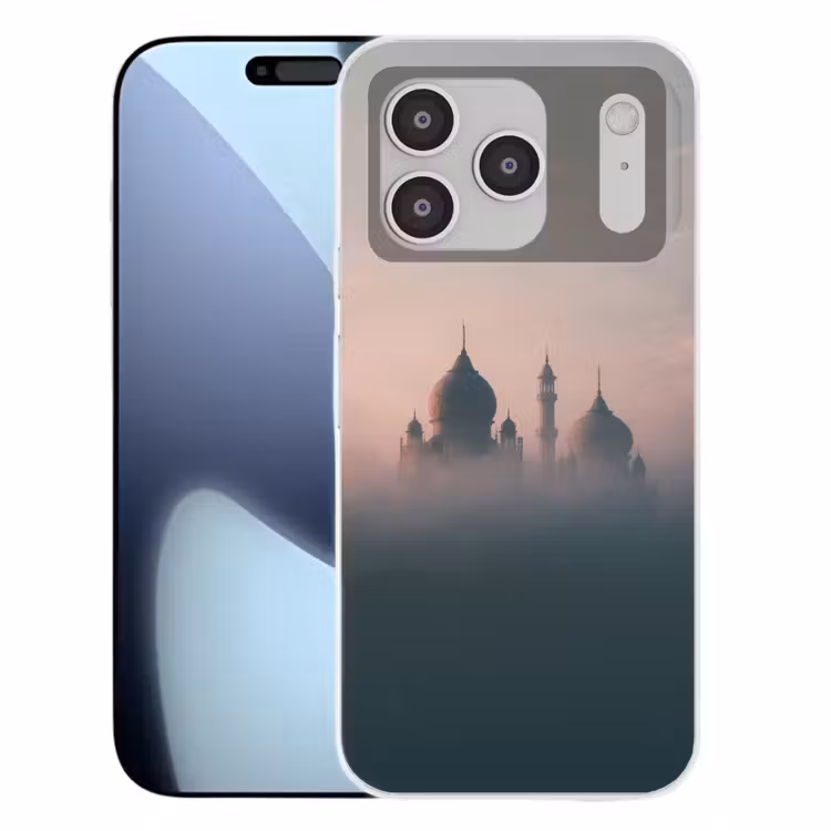 Moskee - Minaretten - mist - Islamitisch Telefoonhoesje iPhone 17 Pro klein -3d