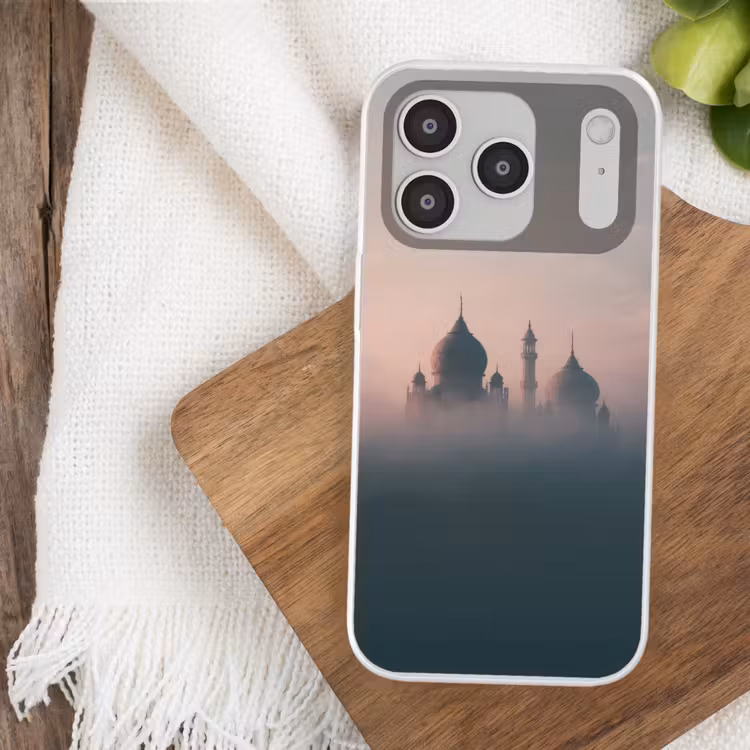 Moskee - Minaretten - mist - Islamitisch Telefoonhoesje iPhone 17 Pro klein -sfeer1