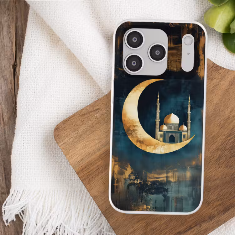 Moskee - Halve maan - Goud - Ramadan - Islamitische Telefoonhoesje iPhone 17 Pro klein -sfeer1