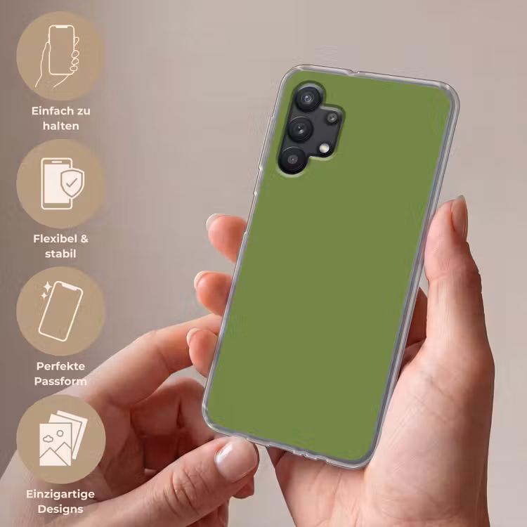 Moss - Green - Groen Telefoonhoesje Samsung Galaxy A32 5G klein 346 -sfeer3_DE