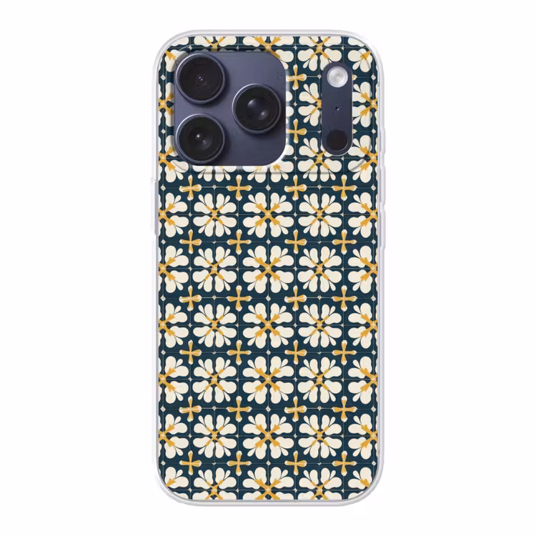 Motief - Tegel - Okergeel Telefoonhoesje iPhone 17 Pro klein 878 -3d