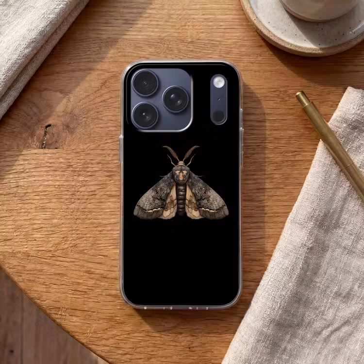 Mot - Bladachtig - Grijs Telefoonhoesje iPhone 17 Pro klein -sfeer1