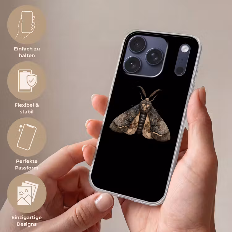 Mot - Bladachtig - Grijs Telefoonhoesje iPhone 17 Pro klein -sfeer3_DE
