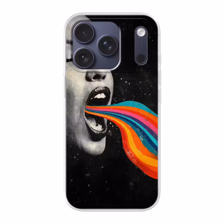 Mond - Golven - Regenboog Telefoonhoesje iPhone 17 Pro klein -3d