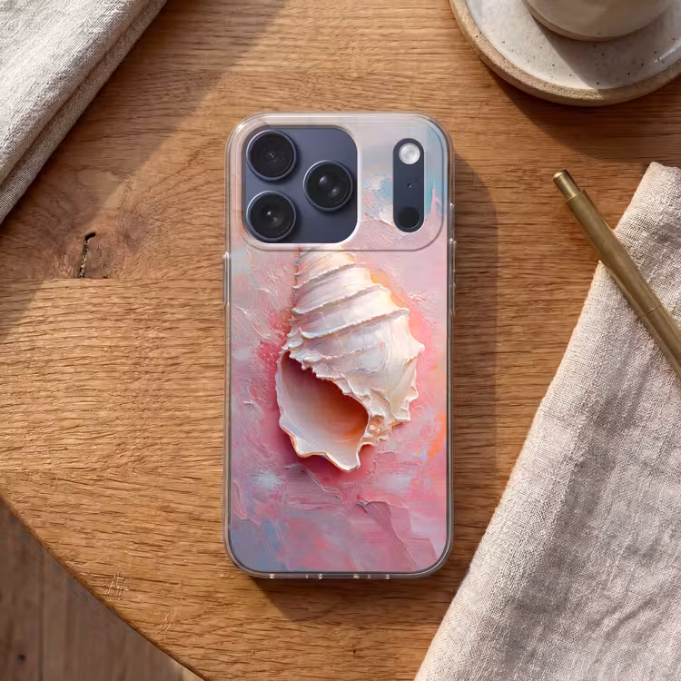 Schelp - Pastel - Pink Telefoonhoesje iPhone 17 Pro klein -sfeer1