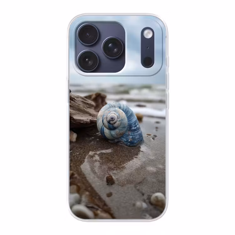 Schelp - Strand - Blauw - Zee Telefoonhoesje iPhone 17 Pro klein -3d