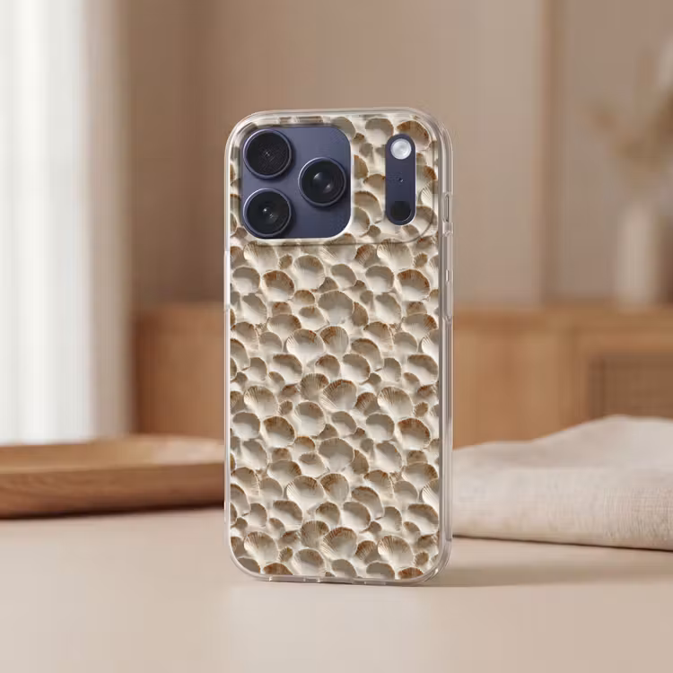 Schelpen - Waaiervorm - Wit Telefoonhoesje iPhone 17 Pro klein 878 -sfeer2