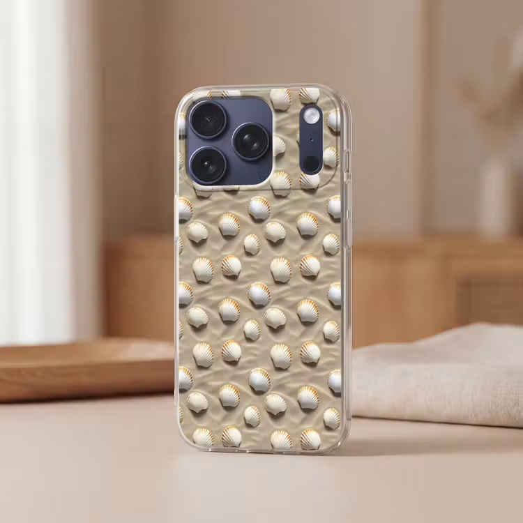 Schelpen - Zand - Maritiem Telefoonhoesje iPhone 17 Pro klein 878 -sfeer2