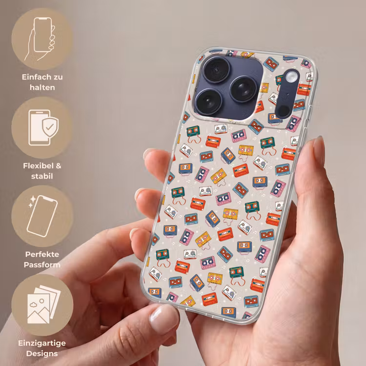 Muziek - Cassette - Patroon Telefoonhoesje iPhone 17 Pro klein 878 -sfeer3_DE