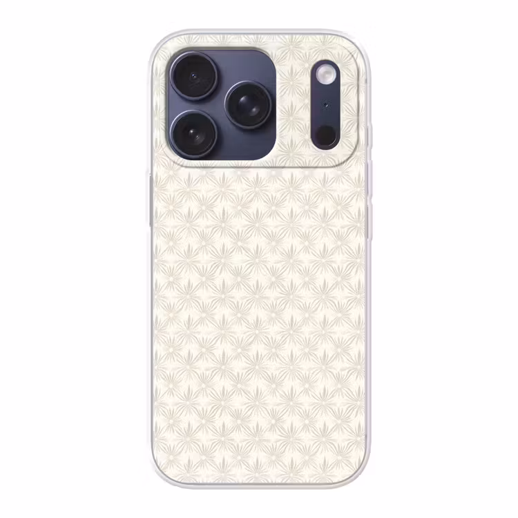 Patroon - Bloemen - Beige Telefoonhoesje iPhone 17 Pro klein 878 -3d