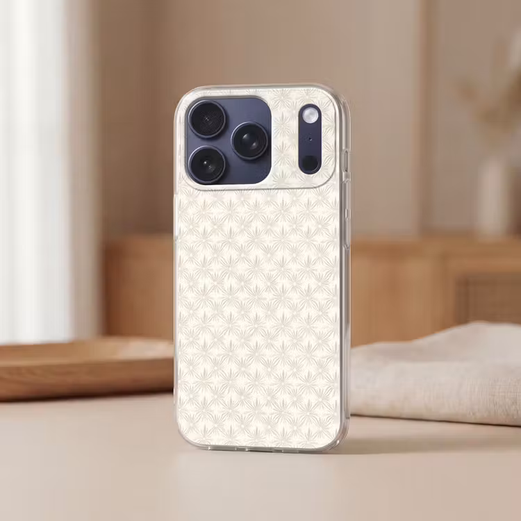 Patroon - Bloemen - Beige Telefoonhoesje iPhone 17 Pro klein 878 -sfeer2