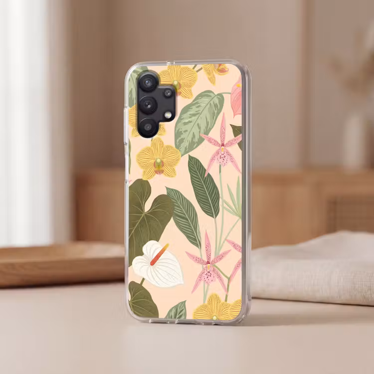 Patroon - Bloemen - Kleurrijk Telefoonhoesje Samsung Galaxy A32 5G klein -sfeer2
