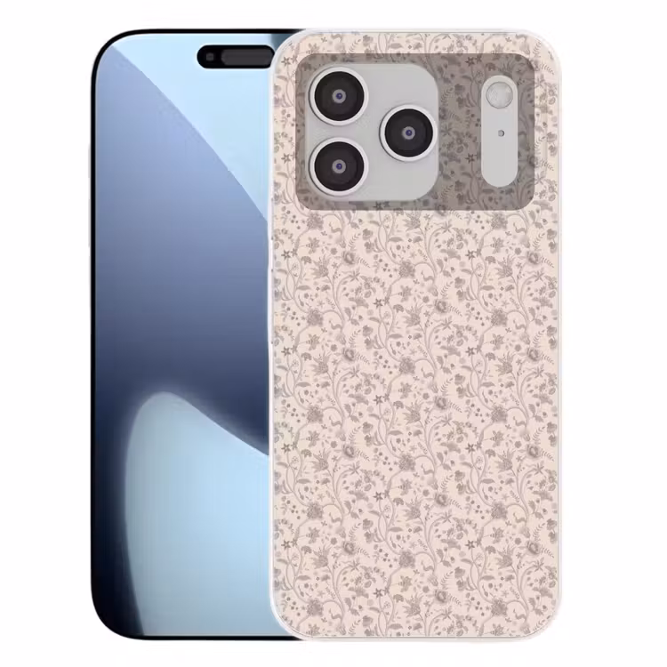 Patroon - Bloemen - Paars Telefoonhoesje iPhone 17 Pro klein 878 -3d