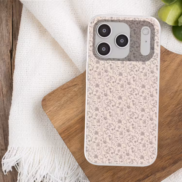 Patroon - Bloemen - Paars Telefoonhoesje iPhone 17 Pro klein 878 -sfeer1