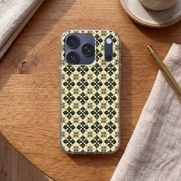 Patroon - Tegel - Groen Telefoonhoesje iPhone 17 Pro klein 878 -sfeer1