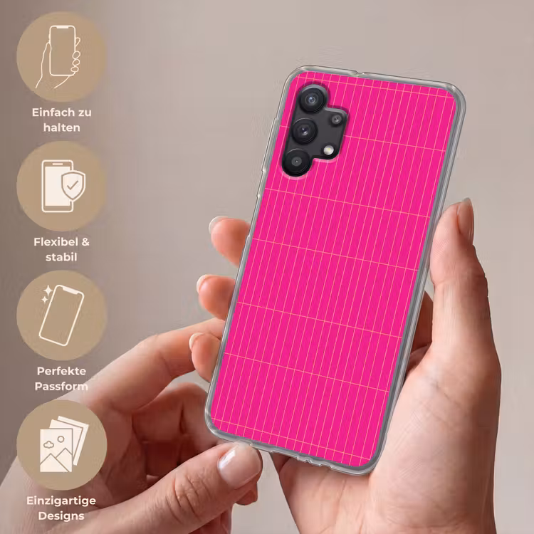 Patroon - Tegel - Magenta - Roze Telefoonhoesje Samsung Galaxy A32 5G klein 346 -sfeer3_DE