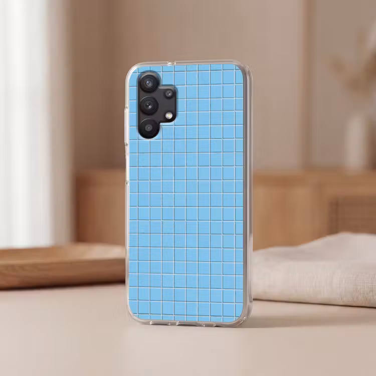 Patroon - Tegel - Pastel - Blauw Telefoonhoesje Samsung Galaxy A32 5G klein 346 -sfeer2