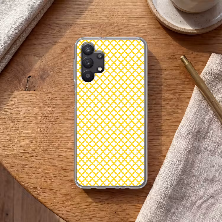 Patroon - Geometrisch - Klassiek - Geel Telefoonhoesje Samsung Galaxy A32 5G klein 346 -sfeer1