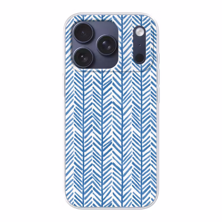 Patroon - Streep - Blauw Telefoonhoesje iPhone 17 Pro klein 878 -3d