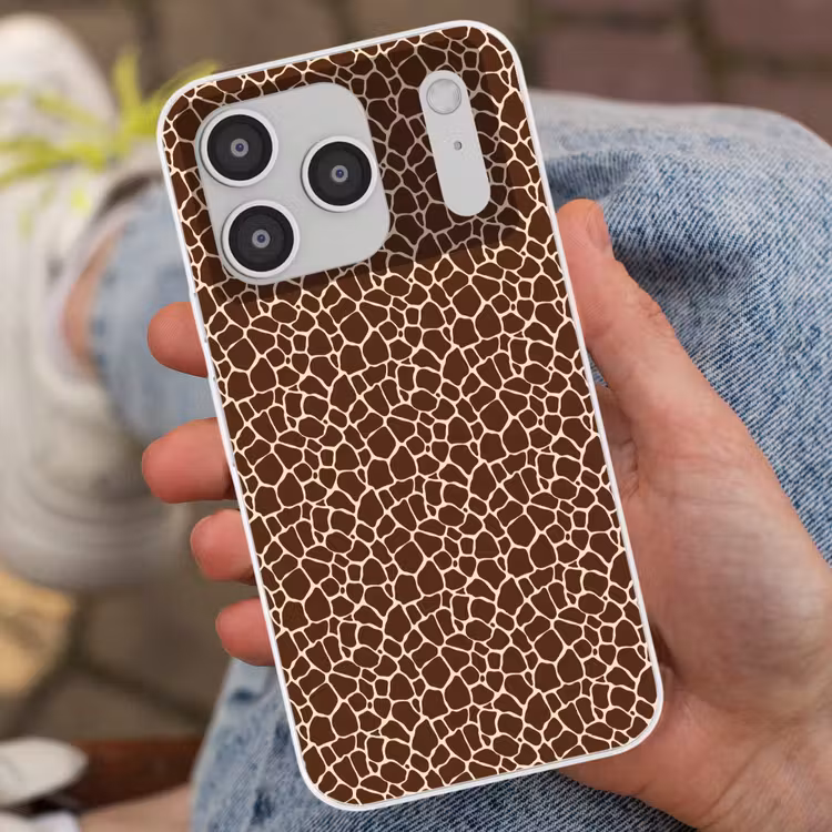 Patroon - Giraf - Bruin Telefoonhoesje iPhone 17 Pro klein 878 -sfeer2