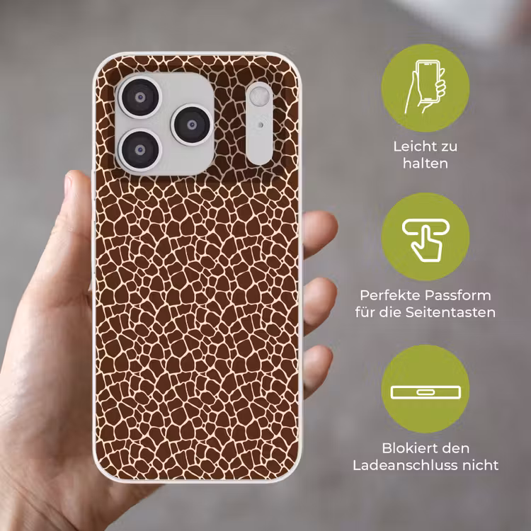 Patroon - Giraf - Bruin Telefoonhoesje iPhone 17 Pro klein 878 -sfeer3_DE