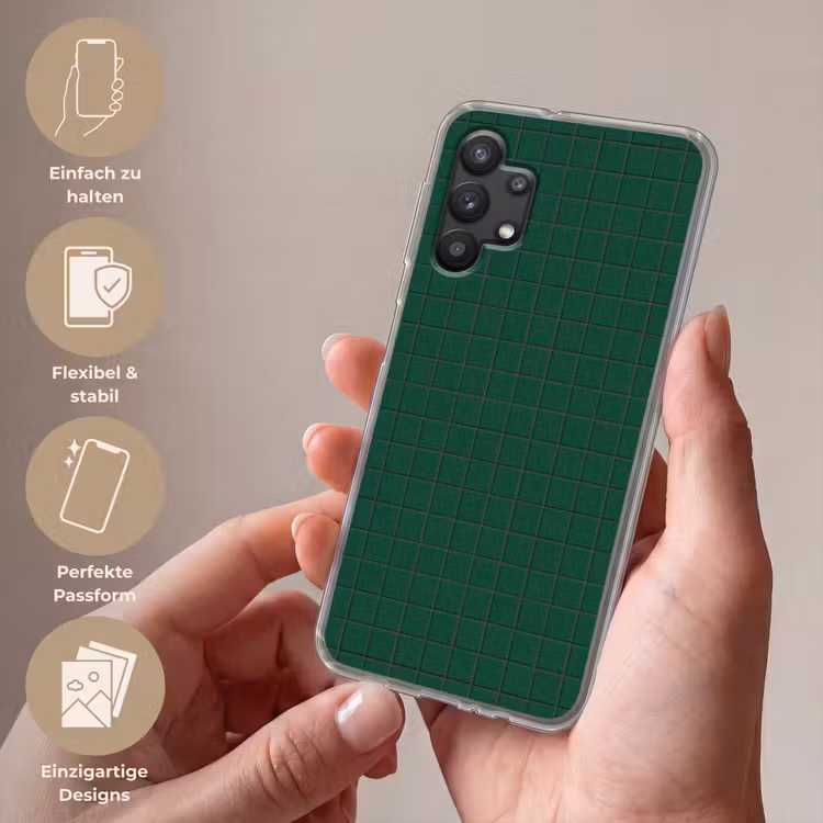 Patroon - Tegels - Dennen - Groen Telefoonhoesje Samsung Galaxy A32 5G klein 346 -sfeer3_DE