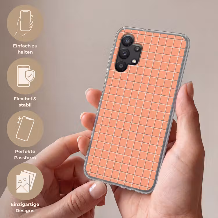 Patroon - Tegels - Perzik Telefoonhoesje Samsung Galaxy A32 5G klein 346 -sfeer3_DE