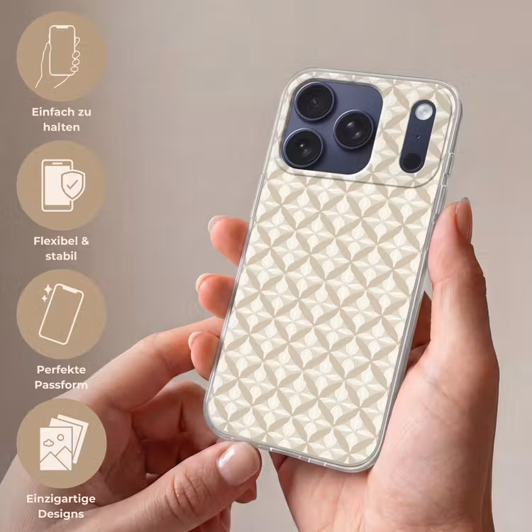 Patroon - Klassiek - Beige Telefoonhoesje iPhone 17 Pro klein 878 -sfeer3_DE