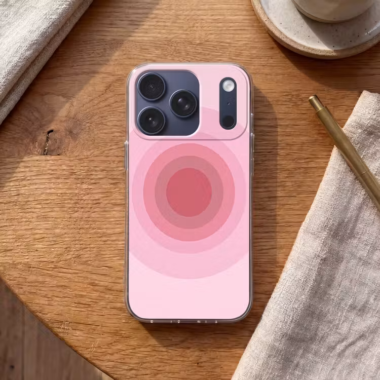 Patroon - Cirkels - Abstract - Roze - Modern Telefoonhoesje iPhone 17 Pro klein -sfeer1