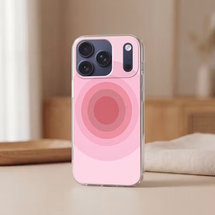 Patroon - Cirkels - Abstract - Roze - Modern Telefoonhoesje iPhone 17 Pro klein -sfeer2