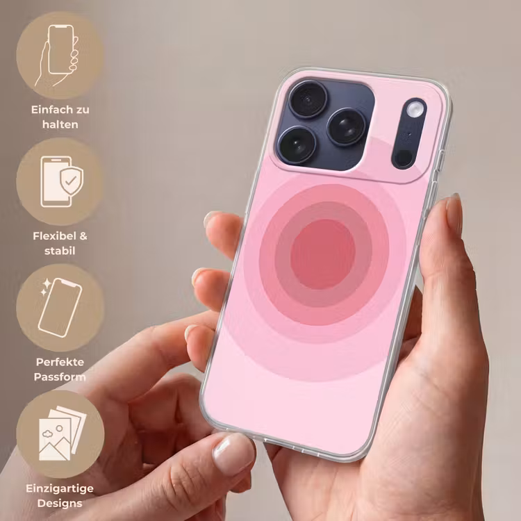 Patroon - Cirkels - Abstract - Roze - Modern Telefoonhoesje iPhone 17 Pro klein -sfeer3_DE
