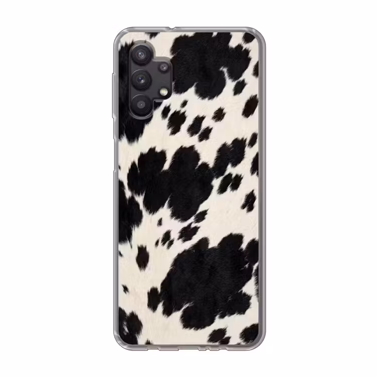 Patroon - Vacht - Zwart - Wit Telefoonhoesje Samsung Galaxy A32 5G klein -3d