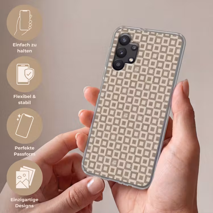 Patroon - Marmer - Beige Telefoonhoesje Samsung Galaxy A32 5G klein 346 -sfeer3_DE