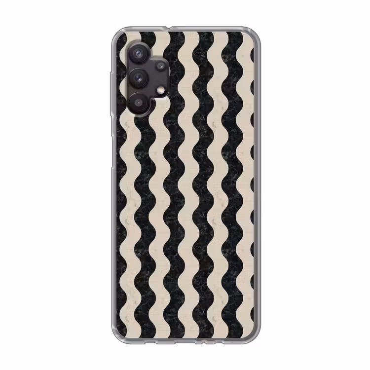 Patroon - Marmer - Groen - Cremé Telefoonhoesje Samsung Galaxy A32 5G klein 346 -3d