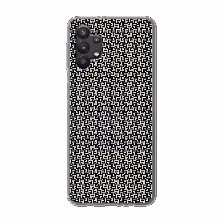 Patroon - Marmer - Zwart Telefoonhoesje Samsung Galaxy A32 5G klein 346 -3d